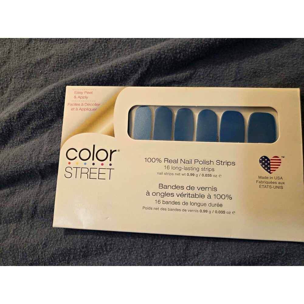 Color Street Blue Gloss 100% Real Nail Polish Strips FMG249 Firework Glow